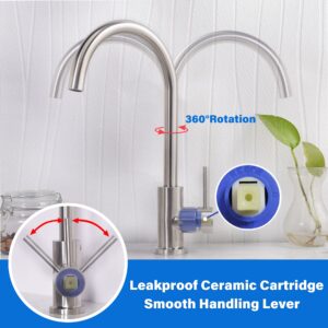 Trywell SUS304 Stainless Steel Single Handle One Hole Kitchen Bar Faucet No Pull Down Sprayer