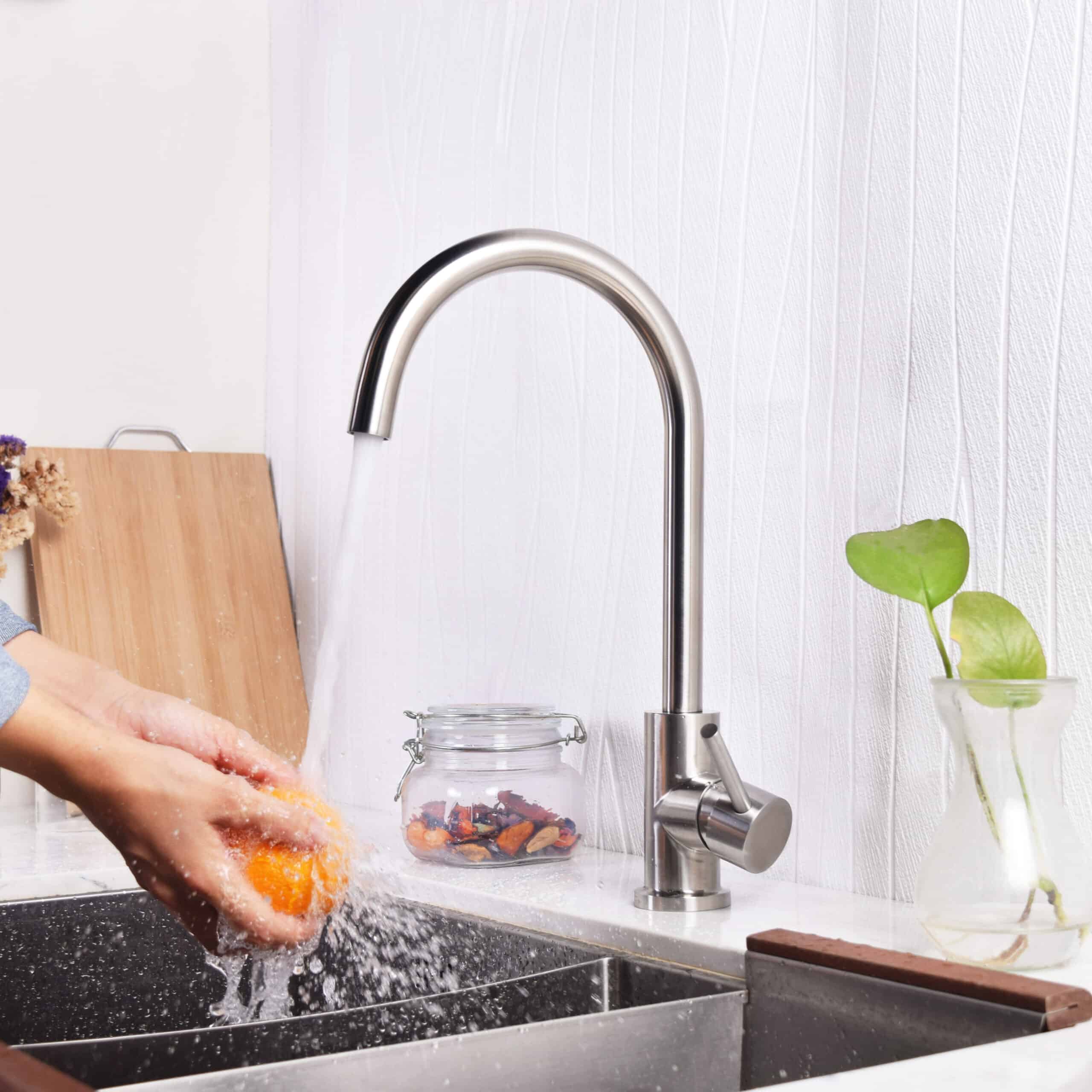 WCS Single Handle Gooseneck Kitchen Faucet