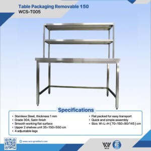 Table Packaging Removable 150
