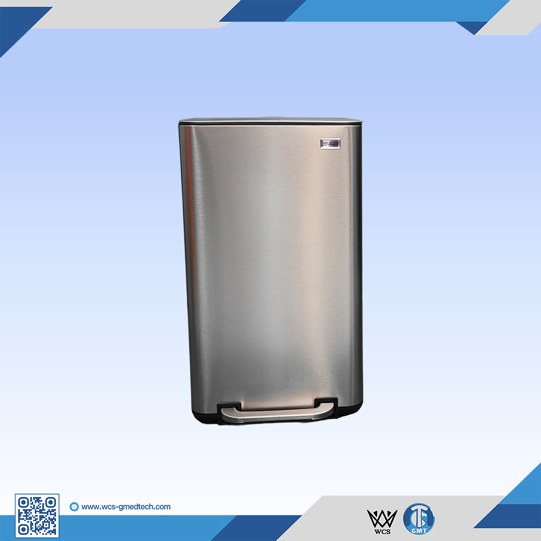 Stainless steel medical refrigerator for safe storage of medicines and vaccines.