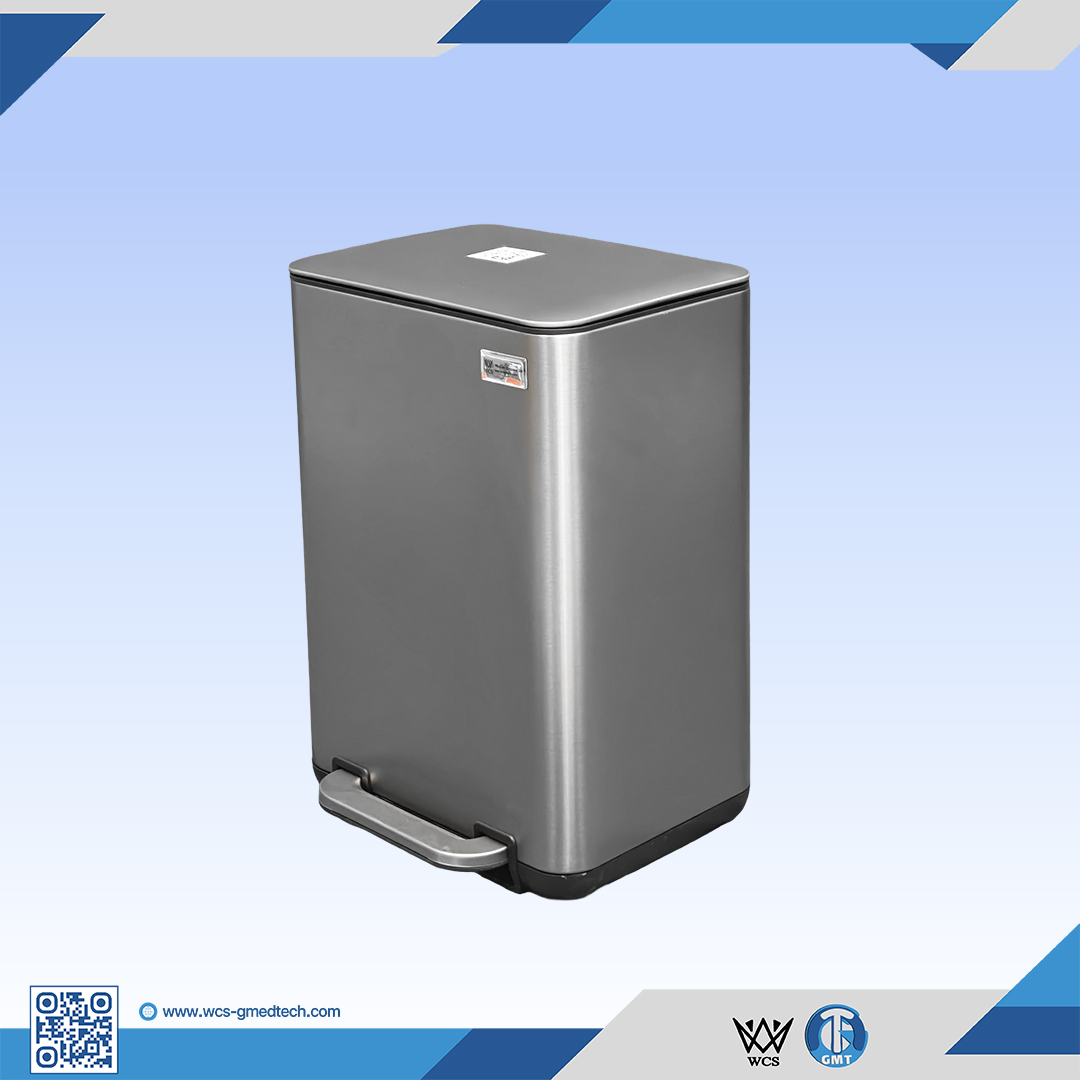 High-capacity stainless steel washing machine for medical facilities.