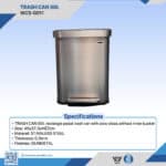 WCS-G011 50L Stainless Steel Pedal Trash Can | Gunmetal