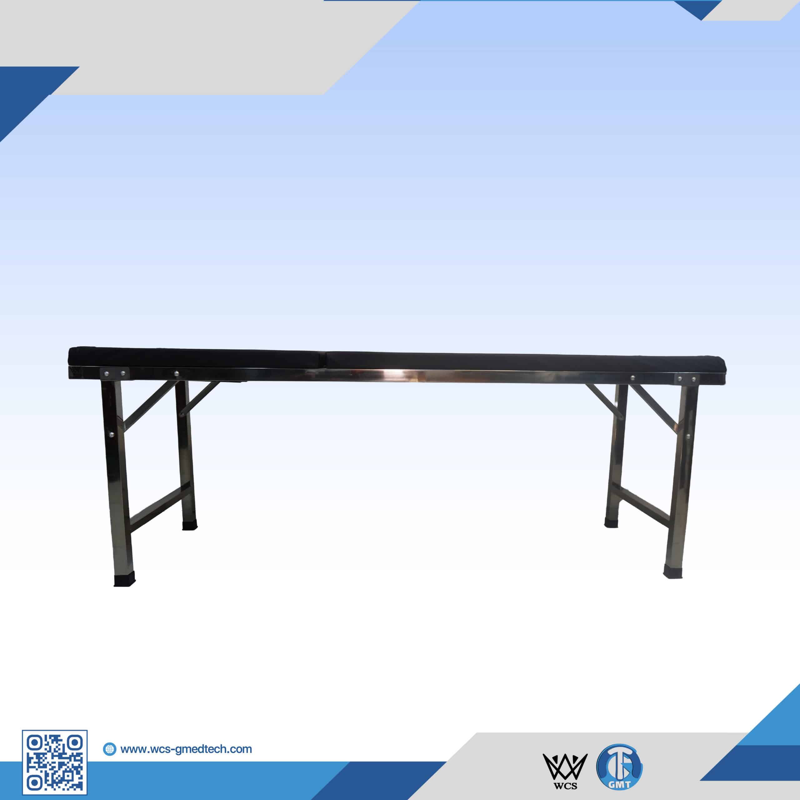 Medical examination table for healthcare and medical use.