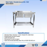 WCS-SN001 Double Bowel Stainless Steel Sink Table 60×120