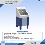 WCS-SN002 Single Scrub Sink | Touchless Infrared Stainless Steel