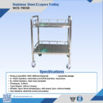 WCS-TR039 Stainless Steel 2-Layer Medical Trolley