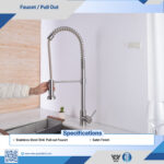 WCS-F001 304 Stainless Steel Pull-Out Faucet | Satin Finish