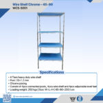 WCS-S001 Chrome Wire Shelf 4-Tier Heavy Duty 45x90cm