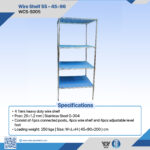 WCS-S005 4-Tier Stainless Steel Wire Shelf 45x90x200cm