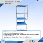 WCS-S007 4-Tier Stainless Steel Wire Shelf | 250kg Capacity