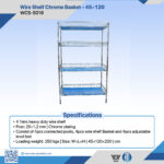 WCS-S018 4-Tier Chrome Wire Shelf Basket – 250kg Capacity