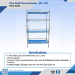 WCS-S020 4-Tier Chrome Wire Shelf Basket 60x120cm