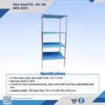 WCS-S021 4-Tier Heavy Duty Stainless Steel Wire Shelf