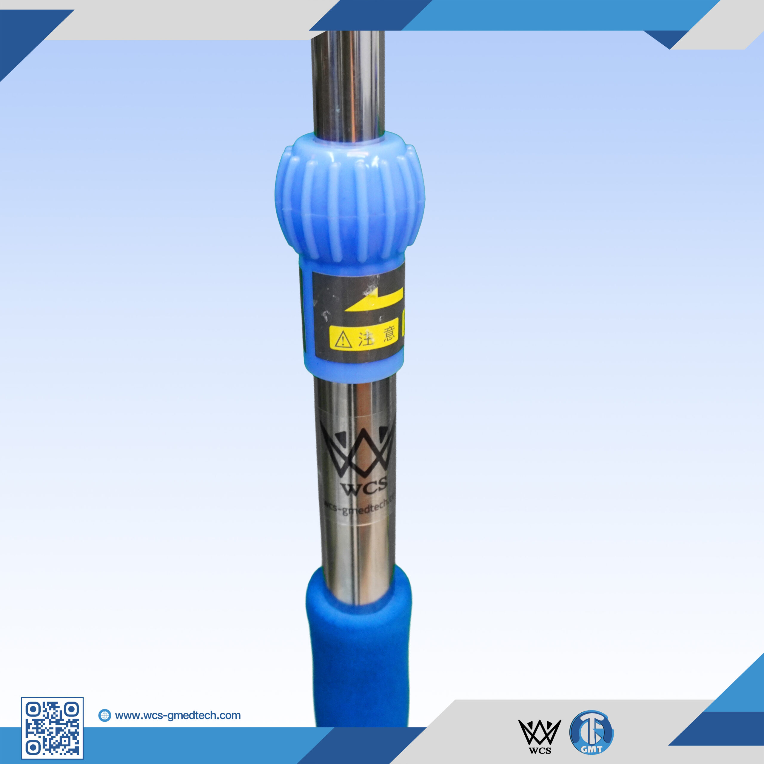 WCS-TR058 I.V Stand Regular V3 featuring a stainless steel pole, 4 hooks, and a penta base with 5 castors for clinical use