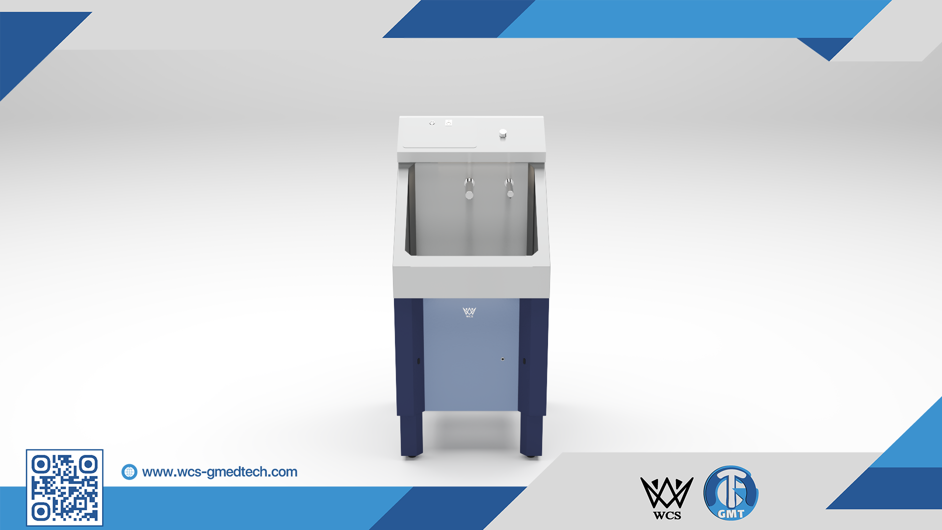 WCS-SN002 Single Scrub Sink featuring 1.2mm Grade 304 stainless steel construction, infrared touchless faucet, and infrared soap dispenser